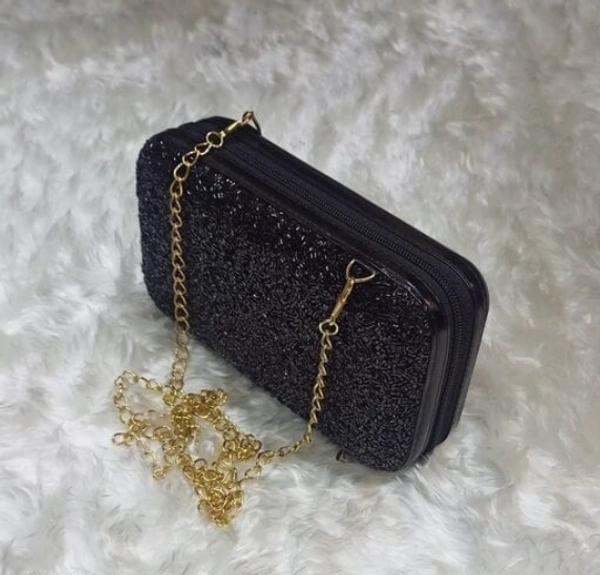  TRENDY   Black  Embroidered Synthetic  Clutch For Womens & Girls - Free Size, Black, Synthetic, Pack of 1